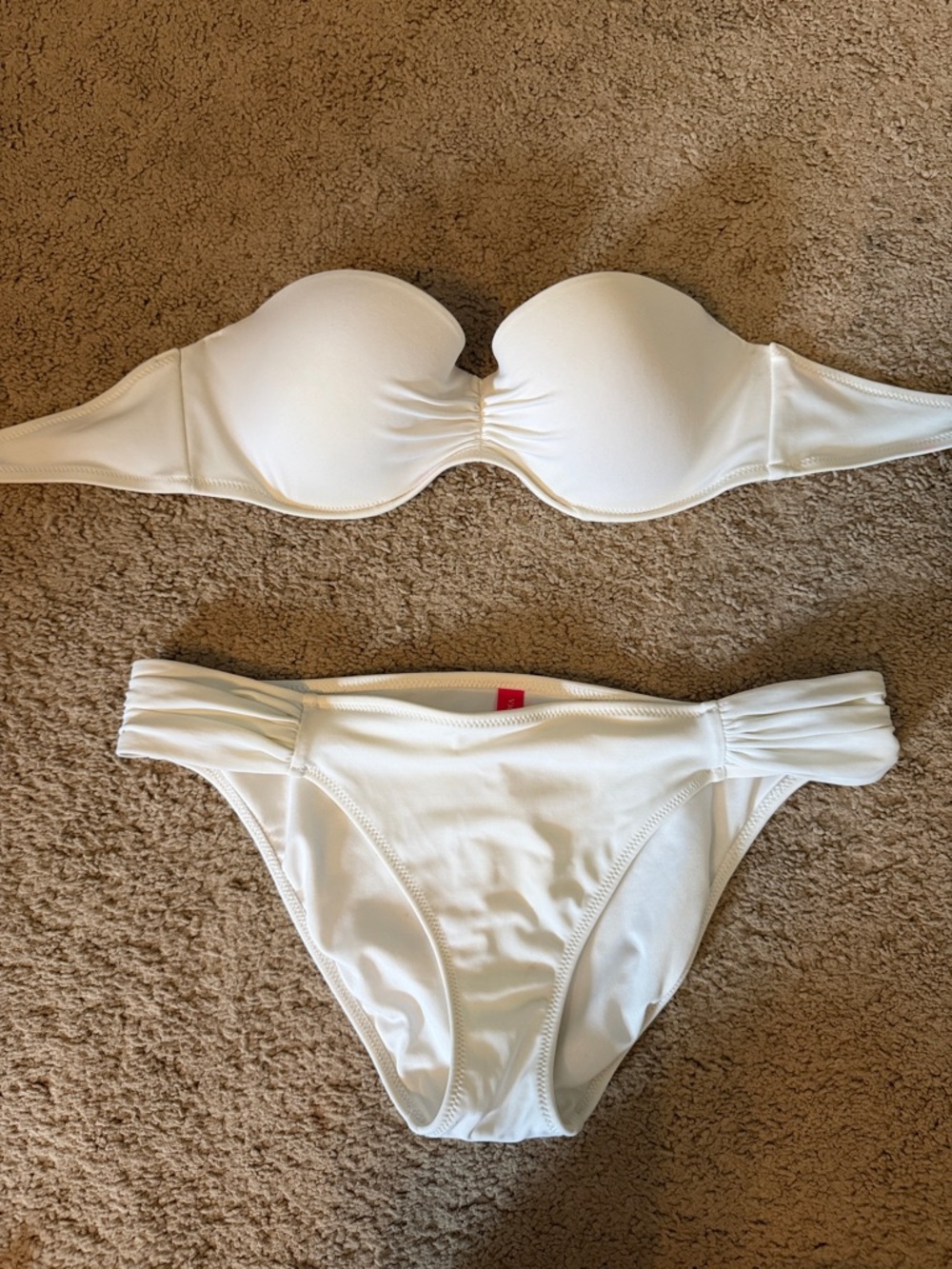 Victoria's Secret White Strapless Push-Up Bikini Set